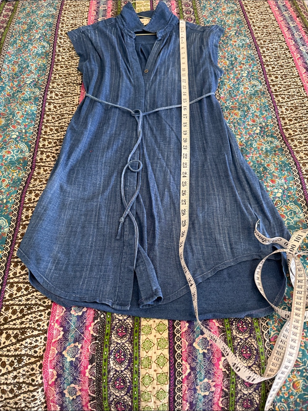 cloth & stone Denim-Blue Button-Front Shirt Dress - Picture 6 of 6